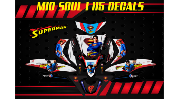 YAMAHA: MIO SOUL I 115  DECAL STICKER, SUPERMAN DESIGN