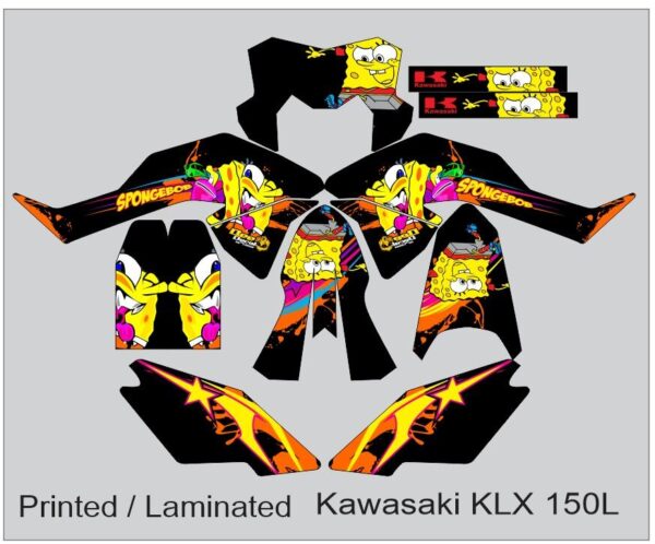 KAWASAKI: KLX 150L DECAL STICKER, SPONGEBOB DESIGN