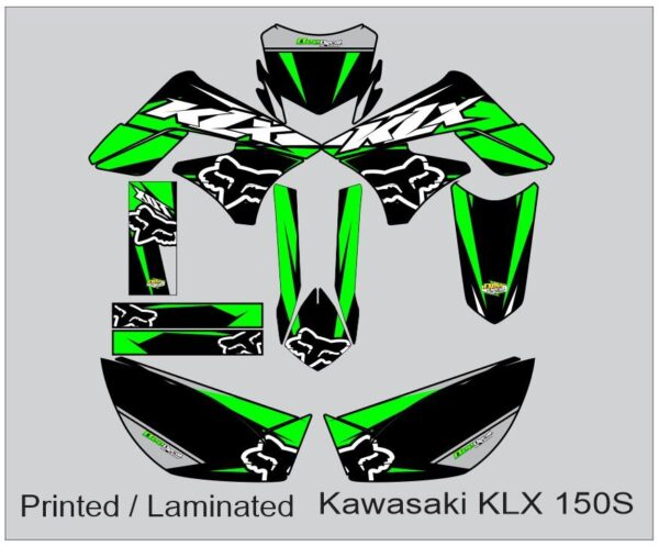 KAWASAKI: KLX 150S DECAL STICKER, FOX DESIGN