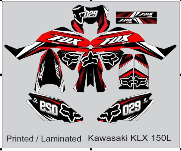KAWASAKI: KLX 150L  DECAL STICKER, FOX DESIGN