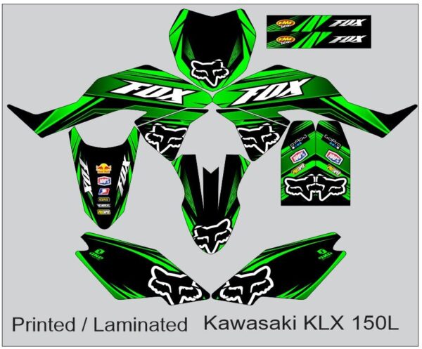 KAWASAKI: KLX 150L  DECAL STICKER, FOX DESIGN