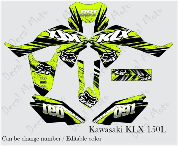 KAWASAKI: KLX 150L DECAL STICKER, FOX DESIGN