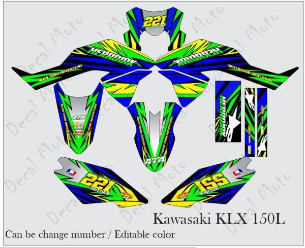 KAWASAKI: KLX 150L  DECAL STICKER, HERADLAK DESIGN