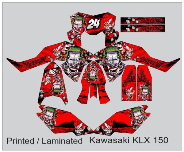 KAWASAKI: KLX 150 DECAL STICKER, JOKER DESIGN
