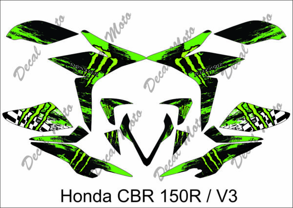 HONDA: CBR 150R V3 DECAL STICKER, MONSTER DESIGN