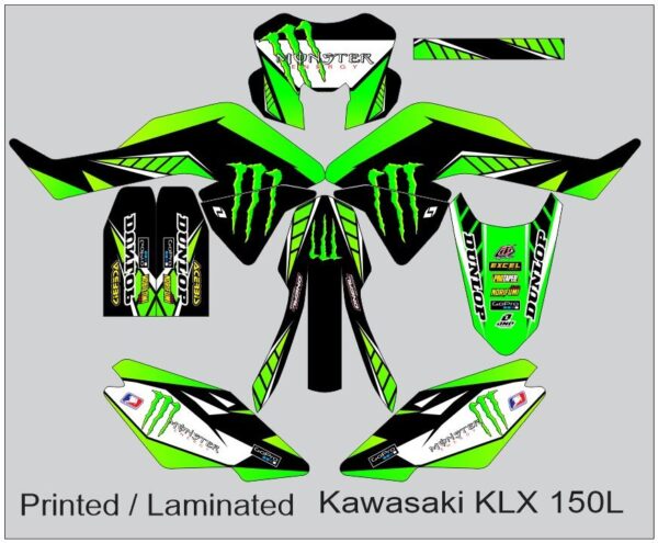 KAWASAKI: KLX 150L DECAL STICKER, MONSTER DESIGN
