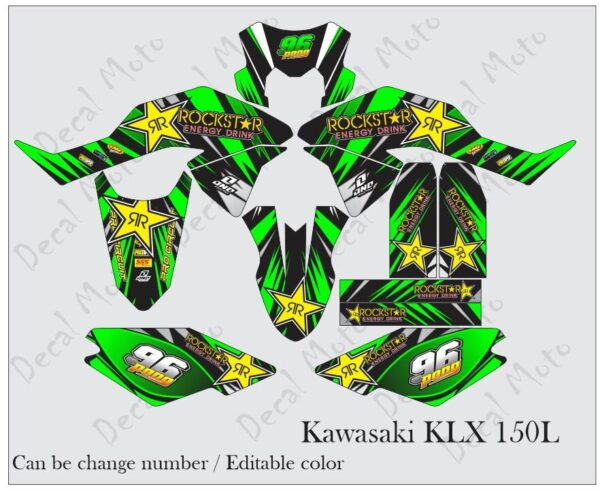 KAWASAKI: KLX 150L DECAL STICKER, ROCSTAR DESIGN