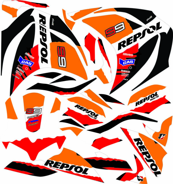 MOTORSTAR: Z200S DECAL STICKER, REPSOL DESIGN