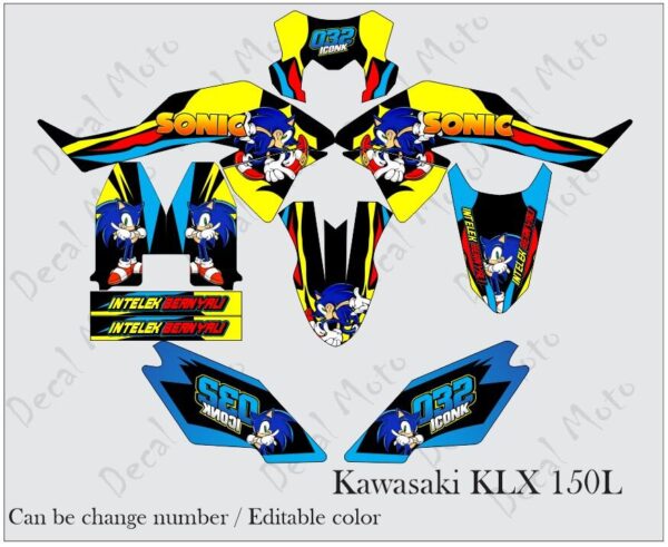 KAWASAKI: KLX 150L  DECAL STICKER, SONIC DESIGN