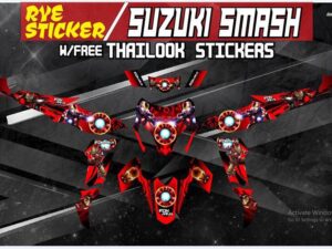 SUZUKI SMASH 115: STICKER DECALS IRON MAN DESIGN