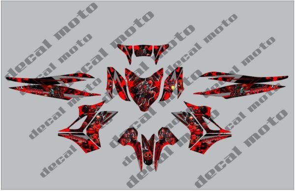 HONDA: WAVE GILAS DECAL STICKER. DEADPOOL DESIGN