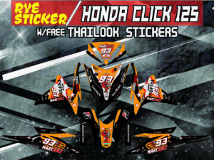 HONDA CLICK: 125,150 V2 STICKER DECALS, REPSOL DESIGN