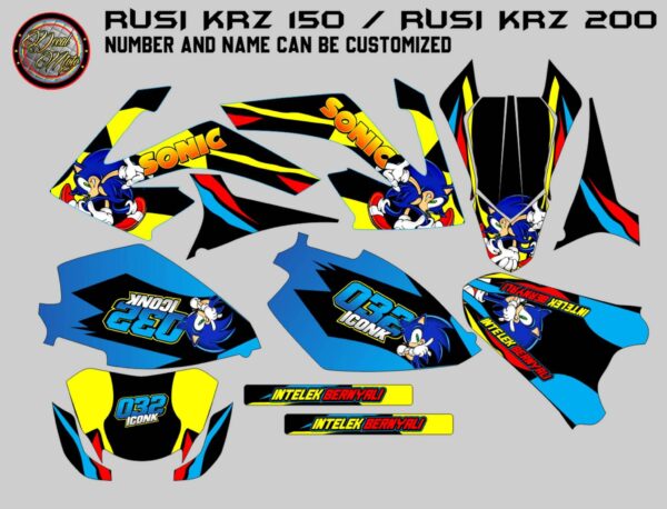 RUSI: KRZ 150, KRZ 200  DECAL STICKER, SONIC DESIGN