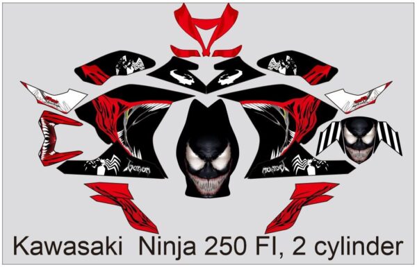 KAWASAKI: NINJA 250 FI, 2 CYLINDER  DECAL STICKER: VENOM DESIGN