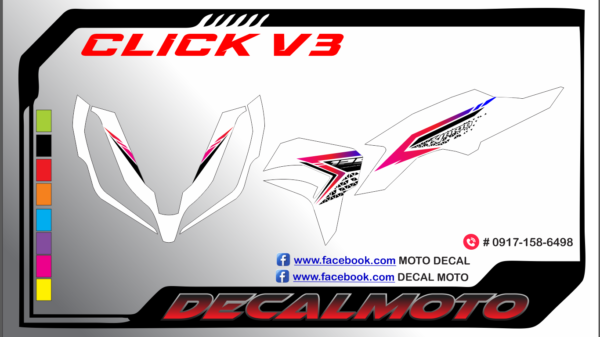 HONDA: CLICK V3 : DECAL STICKER