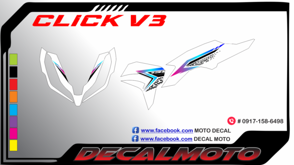HONDA: CLICK V3 : DECAL STICKER